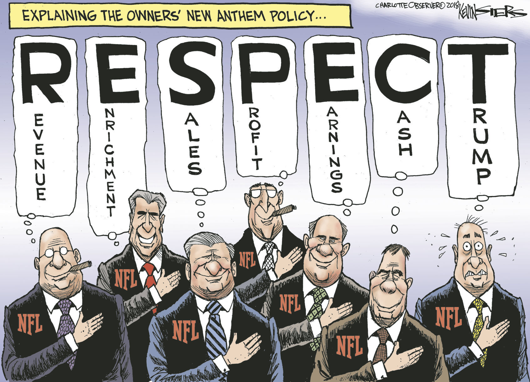 NFL Anthem Policy by Kevin Siers, The Charlotte Observer